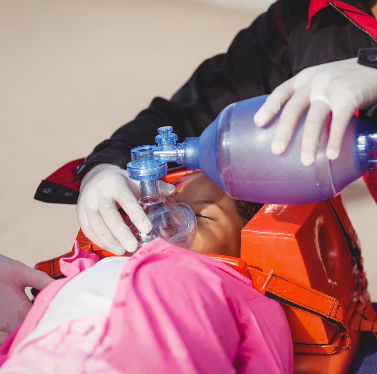 cardiac arrest patient - mask - bag
